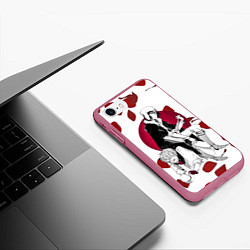Чехол iPhone 7/8 матовый Достоевский и балалайка, цвет: 3D-малиновый — фото 2