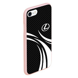 Чехол iPhone 7/8 матовый Lexus - carbon line, цвет: 3D-светло-розовый — фото 2