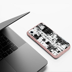 Чехол iPhone 7/8 матовый Кибер Сетка гранж, цвет: 3D-светло-розовый — фото 2