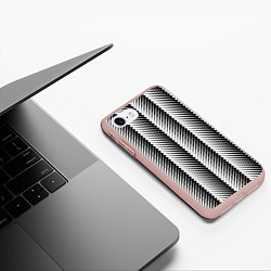 Чехол iPhone 7/8 матовый Геометрический узор в елочку, цвет: 3D-светло-розовый — фото 2
