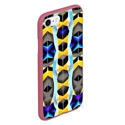 Чехол iPhone 7/8 матовый Vanguard geometric pattern - neural network, цвет: 3D-малиновый — фото 2