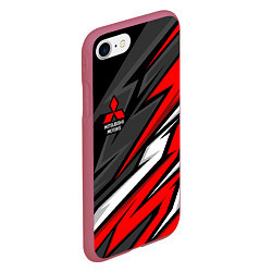 Чехол iPhone 7/8 матовый Митсубиси - красный спортивный, цвет: 3D-малиновый — фото 2