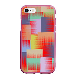 Чехол iPhone 7/8 матовый Веселая разноцветная клетка, цвет: 3D-малиновый