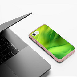 Чехол iPhone 7/8 матовый Green lighting background, цвет: 3D-светло-розовый — фото 2