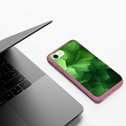 Чехол iPhone 7/8 матовый Green lighting background, цвет: 3D-малиновый — фото 2