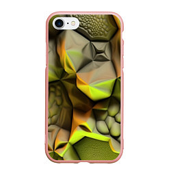 Чехол iPhone 7/8 матовый Зеленая объемная космическая текстура, цвет: 3D-светло-розовый