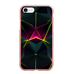 Чехол iPhone 7/8 матовый Треугольные светящиеся элементы, цвет: 3D-светло-розовый