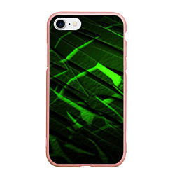 Чехол iPhone 7/8 матовый Неоновый зеленый свет из плит, цвет: 3D-светло-розовый