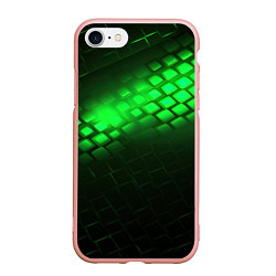 Чехол iPhone 7/8 матовый Неоновые зеленые пластины, цвет: 3D-светло-розовый