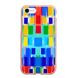 Чехол iPhone 7/8 матовый Colorful strips - pop art - vogue, цвет: 3D-светло-розовый