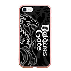 Чехол iPhone 7/8 матовый Балдурс гейт 3 - черный дракон, цвет: 3D-светло-розовый