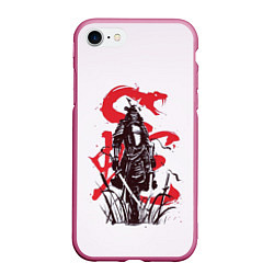 Чехол iPhone 7/8 матовый Древний воин, цвет: 3D-малиновый