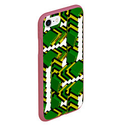 Чехол iPhone 7/8 матовый Зеленая микросхема, цвет: 3D-малиновый — фото 2