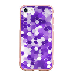 Чехол iPhone 7/8 матовый Кибер Hexagon Фиолетовый, цвет: 3D-светло-розовый