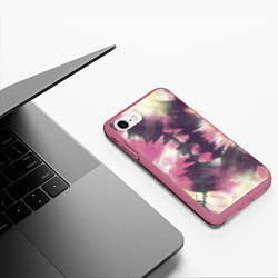 Чехол iPhone 7/8 матовый Tie-Dye дизайн, цвет: 3D-малиновый — фото 2