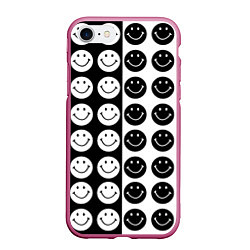 Чехол iPhone 7/8 матовый Smiley black and white