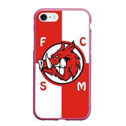 Чехол iPhone 7/8 матовый FCSM мясо, цвет: 3D-малиновый