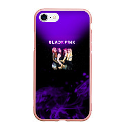 Чехол iPhone 7/8 матовый Blackpink art, цвет: 3D-светло-розовый