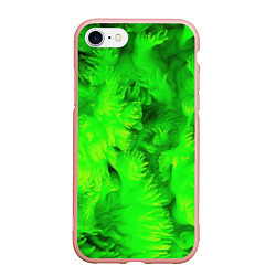 Чехол iPhone 7/8 матовый Green abstract texture, цвет: 3D-светло-розовый