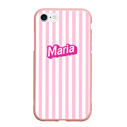 Чехол iPhone 7/8 матовый Имя Мария в стиле Барби: розовая полоска, цвет: 3D-светло-розовый