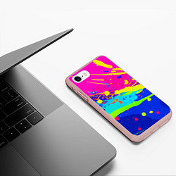 Чехол iPhone 7/8 матовый Красочная абстрактная композиция, цвет: 3D-светло-розовый — фото 2