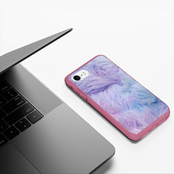 Чехол iPhone 7/8 матовый Розово-голубая шерсть, цвет: 3D-малиновый — фото 2