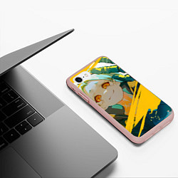 Чехол iPhone 7/8 матовый Cyberpunk Edgerunners Ребекка, цвет: 3D-светло-розовый — фото 2