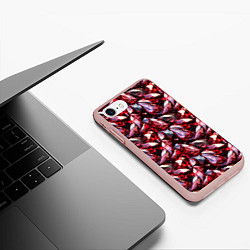 Чехол iPhone 7/8 матовый Рубиновый паттерн, цвет: 3D-светло-розовый — фото 2