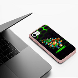 Чехол iPhone 7/8 матовый Minecraft story the game, цвет: 3D-светло-розовый — фото 2