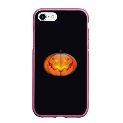 Чехол iPhone 7/8 матовый Смешная тыква, цвет: 3D-малиновый