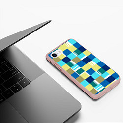 Чехол iPhone 7/8 матовый Ретро квадраты, цвет: 3D-светло-розовый — фото 2