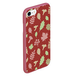 Чехол iPhone 7/8 матовый Осень - бордовый 3, цвет: 3D-малиновый — фото 2