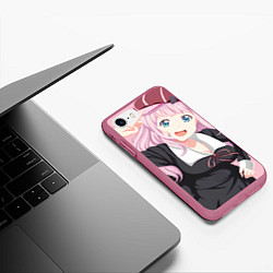 Чехол iPhone 7/8 матовый Kaguya sama wa Kokurasetai Чика Фудживара, цвет: 3D-малиновый — фото 2