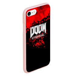 Чехол iPhone 7/8 матовый Doom blood game, цвет: 3D-светло-розовый — фото 2