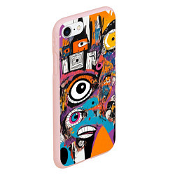 Чехол iPhone 7/8 матовый Глаз в смеси современных искусств - абстракционизм, цвет: 3D-светло-розовый — фото 2