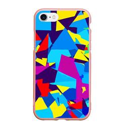Чехол iPhone 7/8 матовый Полигональная композиция - поп-арт - нейросеть, цвет: 3D-светло-розовый