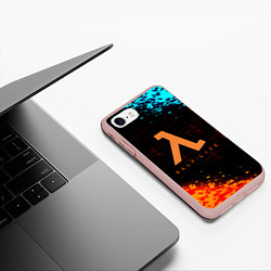 Чехол iPhone 7/8 матовый Gordon freeman x Portal 2, цвет: 3D-светло-розовый — фото 2