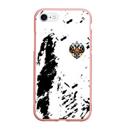 Чехол iPhone 7/8 матовый Россия спорт краски герб, цвет: 3D-светло-розовый