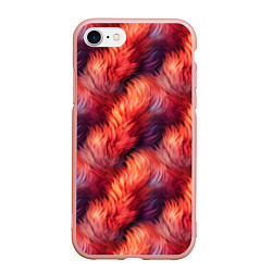 Чехол iPhone 7/8 матовый Красный мех паттерн, цвет: 3D-светло-розовый