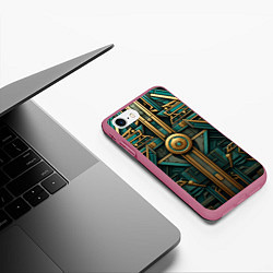 Чехол iPhone 7/8 матовый Орнамент в египетском стиле, цвет: 3D-малиновый — фото 2