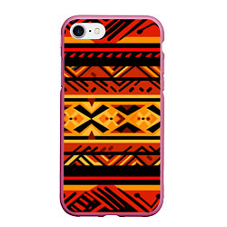 Чехол iPhone 7/8 матовый Узор в этническом стиле масаев, цвет: 3D-малиновый