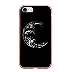 Чехол iPhone 7/8 матовый Moon wave, цвет: 3D-светло-розовый