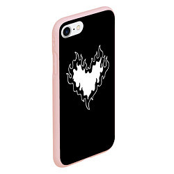 Чехол iPhone 7/8 матовый Burning heart, цвет: 3D-светло-розовый — фото 2