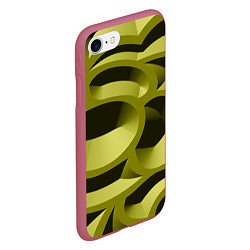 Чехол iPhone 7/8 матовый Камуфляжные овалы и сеть, цвет: 3D-малиновый — фото 2