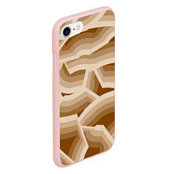 Чехол iPhone 7/8 матовый Кофейные линии, цвет: 3D-светло-розовый — фото 2
