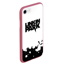 Чехол iPhone 7/8 матовый Linkin park black album, цвет: 3D-малиновый — фото 2