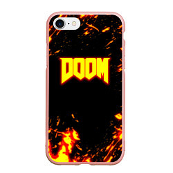 Чехол iPhone 7/8 матовый Doom огненный марс, цвет: 3D-светло-розовый