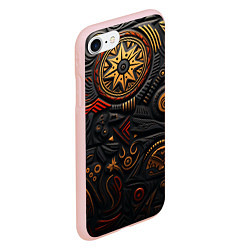 Чехол iPhone 7/8 матовый Абстрактный узор в славянской стилистике, цвет: 3D-светло-розовый — фото 2