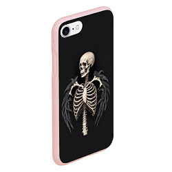 Чехол iPhone 7/8 матовый Необычный скелет с крыльями, цвет: 3D-светло-розовый — фото 2