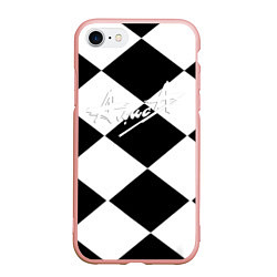 Чехол iPhone 7/8 матовый Алиса шахматная клетка, цвет: 3D-светло-розовый